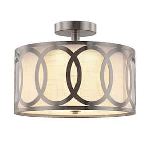13.5 in. Brushed Nickel Integrated LED Semi-Flush Mount