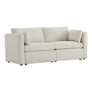 Rhea 79 in. Straight Arm Fabric Straight Modular Sofa in Linen