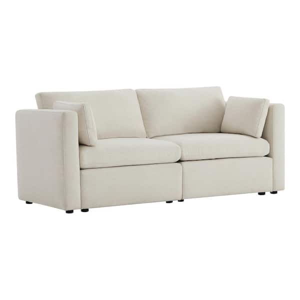 Spruce & Spring Rhea 79 in. Straight Arm Fabric Straight Modular Sofa in Linen