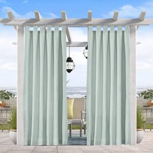 50" x 84" Indoor/Outdoor Curtain Panel - Thermal Insulated Solid Tab Top Single Curtains Drape for Patio, Creamy-White