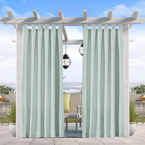 Pro Space 50" x 84" Indoor/Outdoor Curtain Panel - Thermal Insulated Solid Tab Top Single Curtains Drape for Patio, Creamy-White