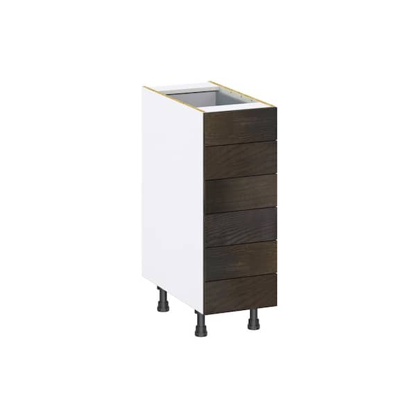 Georgetown 12 in. W x 24 in. D x 34.5 in. H Assembled Drawer Base Kitchen Cabinet in Chestnut with 6-Drawers