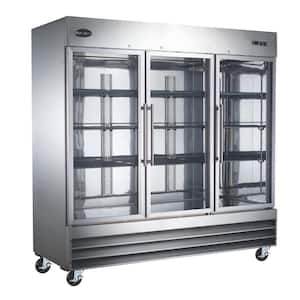 81 in. W 72 cu. ft. Freezerless Commercial Refrigerator in Stainless Steel