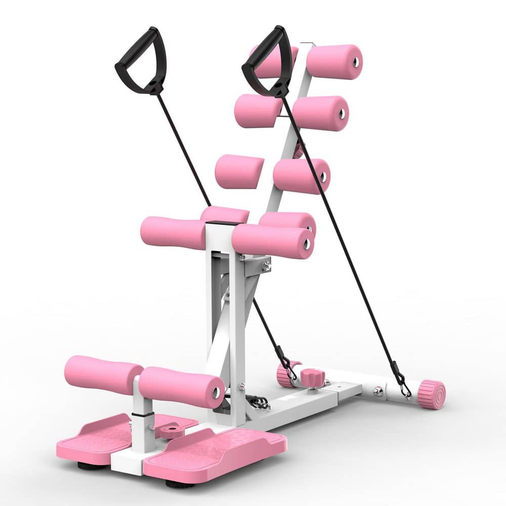 COWLOWN Pink Deep Squat Machine, Trainer Machine with Resistance Bands for Core and Legs