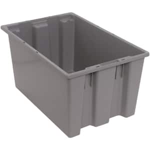 12 Gal. Genuine Stack and Nest Tote in Gray (Lid Sold Separately) (3-Carton)