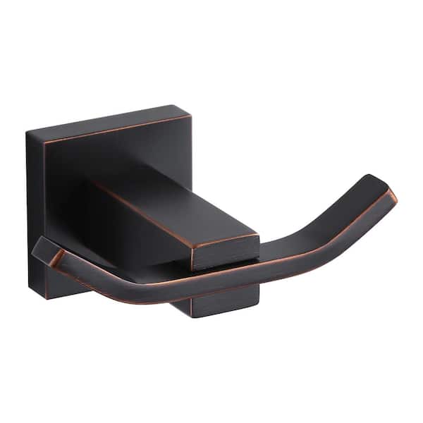 WOWOW Wall Mount J-Hook Double Robe/Towel Hook in Oil Rubbed Bronze