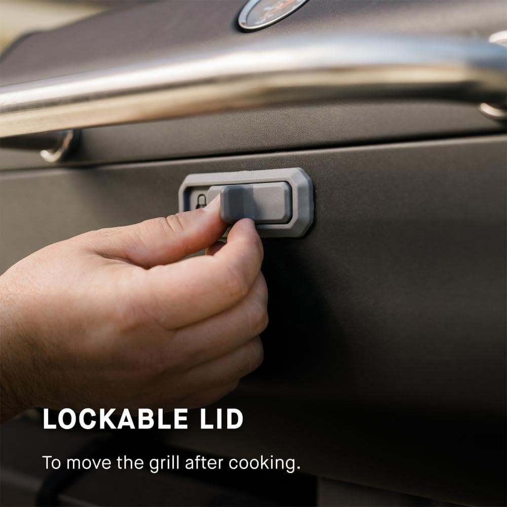 Black Portable Charcoal Grill and Smoker with Cart