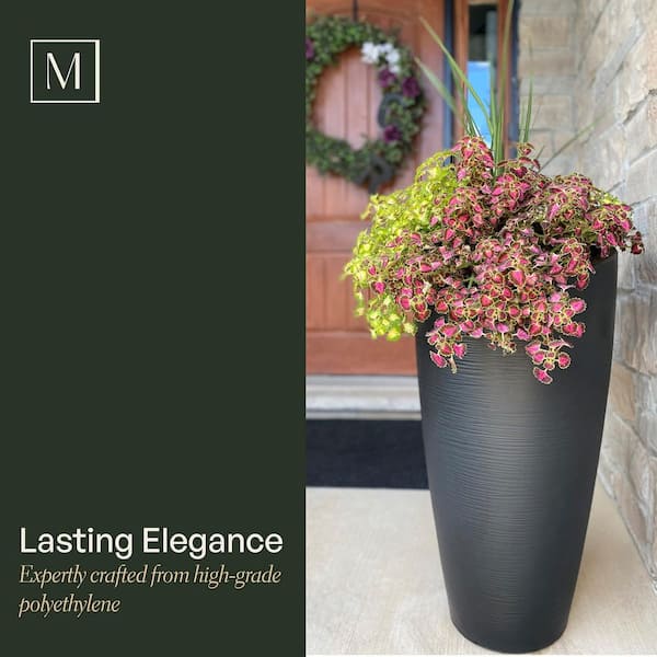 Mayne Modesto 32 in. Round Neptune Blue Polyethylene Planter 8880