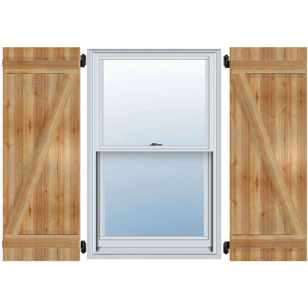 Rustic Cedar Board and Batten Z-Bar Shutters, 22" x 10.75"