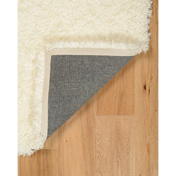 8 ft. x 10 ft. White Modern Shag Modern Tufted Solid Color Polyester Rectangle Indoor Area Rug