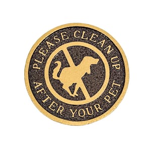 Please Clean Up After Your Pet Statement Plaque - Hammered Bronze