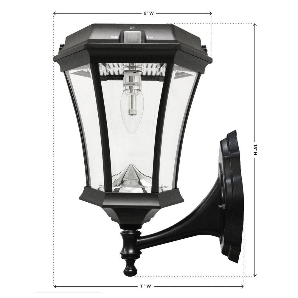 Victorian Black Aluminum Solar LED Lamp Post with Motion Sensor