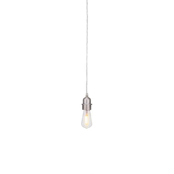 Unbranded Greenville 60-Watt 1-Light Aged Silver Pendant Light Mini Pendant with LED Bulb Included