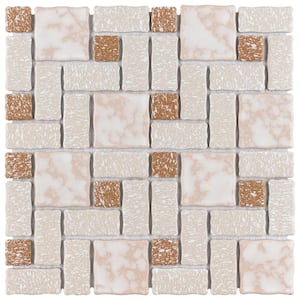 Academy Beige 11-3/4 in. x 11-3/4 in. Porcelain Mosaic Tile (9.8 sq. ft./Case)
