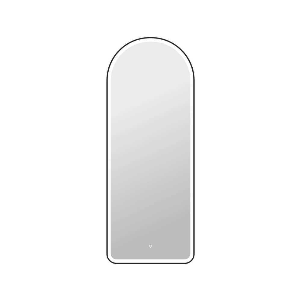 28 in. W x 72 in. H Arch Framed LED Wall Mirror in Black price history on PriceWatchPro