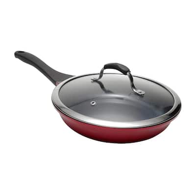 CorVex 9.5 in. Aluminum Die-Cast Double-Coated Ceramic Non-Stick Fry Pan with Lid