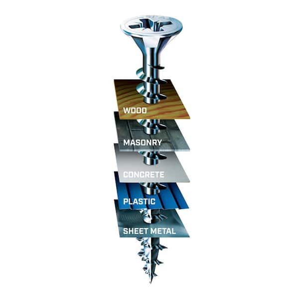 #8 x 2-1/2 in. Interior Flat Head Wood Screws Construction Phillips Square Unidrive (1500 Each) Bulk Pail Bit Included