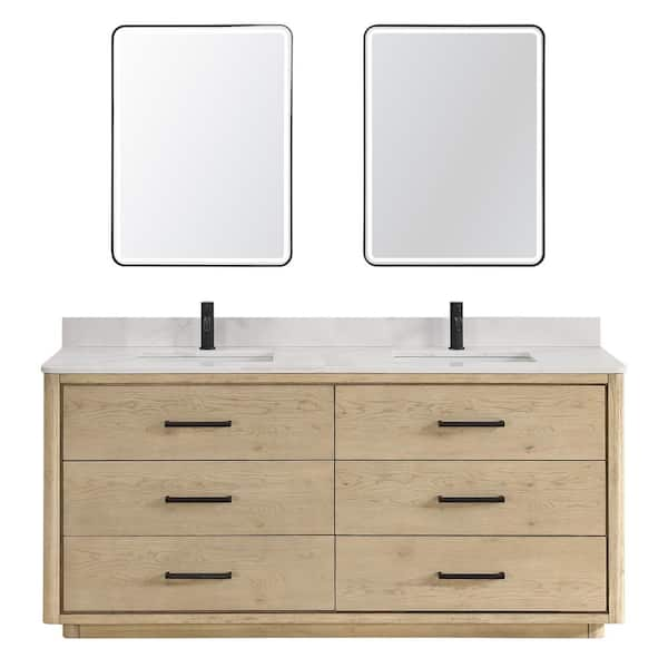 ROSWELL Porto 72 in. W x 22 in. D x 33.8 in. H Double Sink Bath Vanity ...