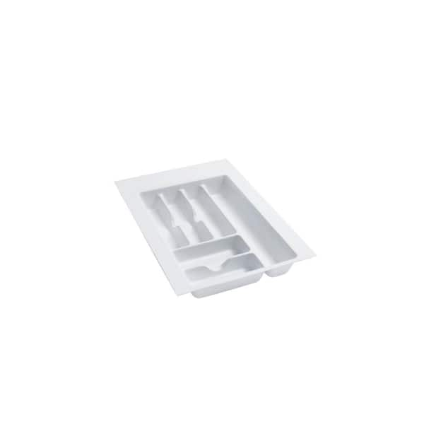 Rev-A-Shelf 2.38 in. H x 14.25 in. W x 21.25 in. D Medium Glossy White Cutlery Tray Drawer Insert