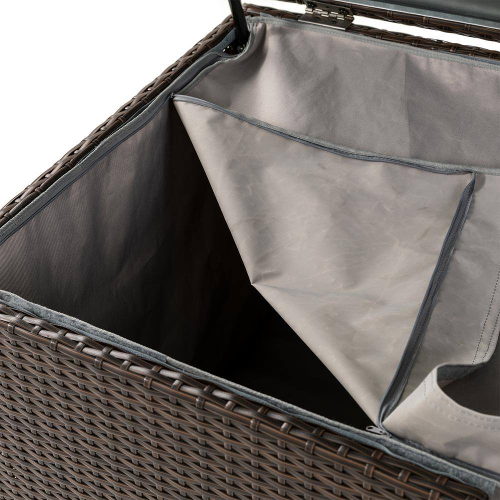 Brown Wicker 140 Gallon Outdoor Storage Deck Box