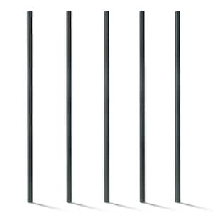 2 in. x 2 in. x 8 ft. Steel Flat Top Blank Metal Fence Post with Post Cap (5 pack)