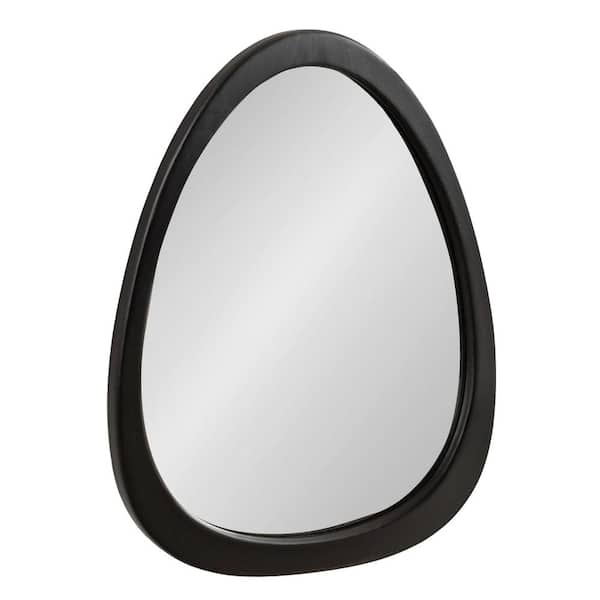 Kate and Laurel Mackinder 24 in. W x 28 in. H Black Irregular Mid-century Framed Decorative Wall Mirror