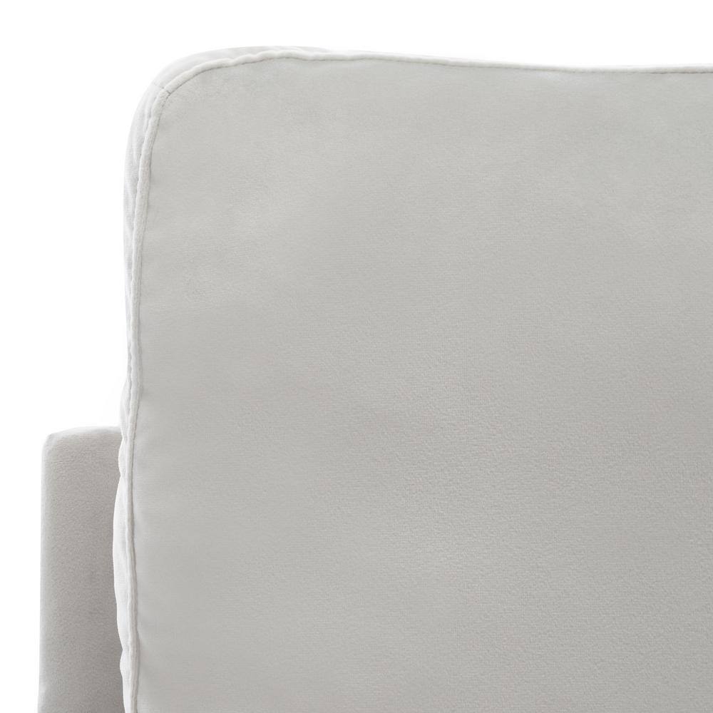 Light Grey Velvet Wood Spot Accent Armchair