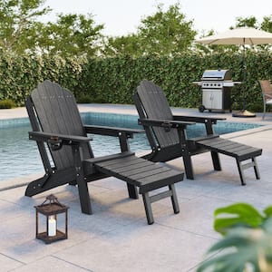Sonkuki Teak Plastic Folding Ergonomic Adirondack Chair with