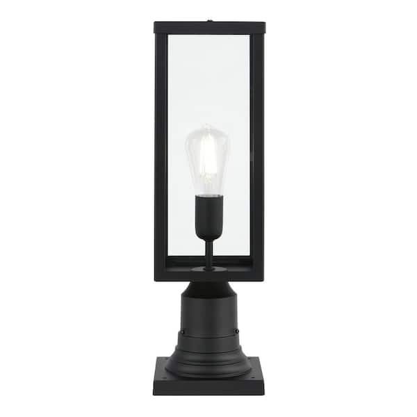 Black Outdoor Post Light Pillar Light E27*1(Without Bulb) Canora Grey