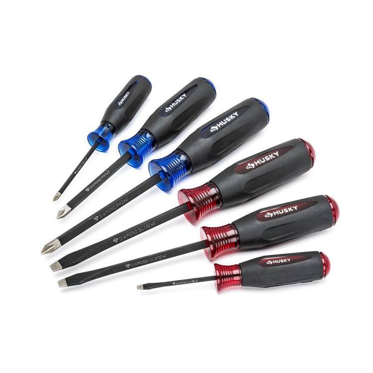 Husky Diamond Tip Magnetic Screwdriver Set (6-Piece)