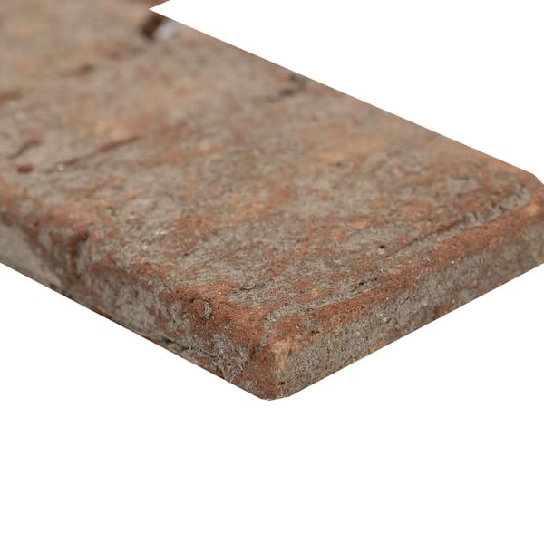 MSI Take Home Tile Sample - Brickstaks Noble Red Clay Brick 4 in. W x 4 in. L Mosaic Sheet Wall Tile