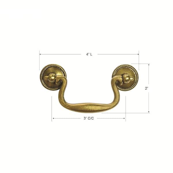 Antique Brass Traditional Squared Bail Pull