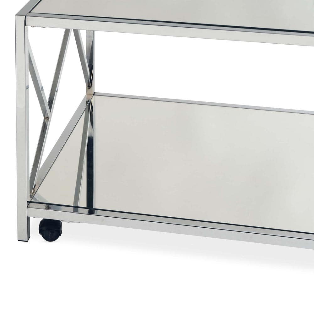 Stella 47" Chrome Rectangular Contemporary Coffee Table