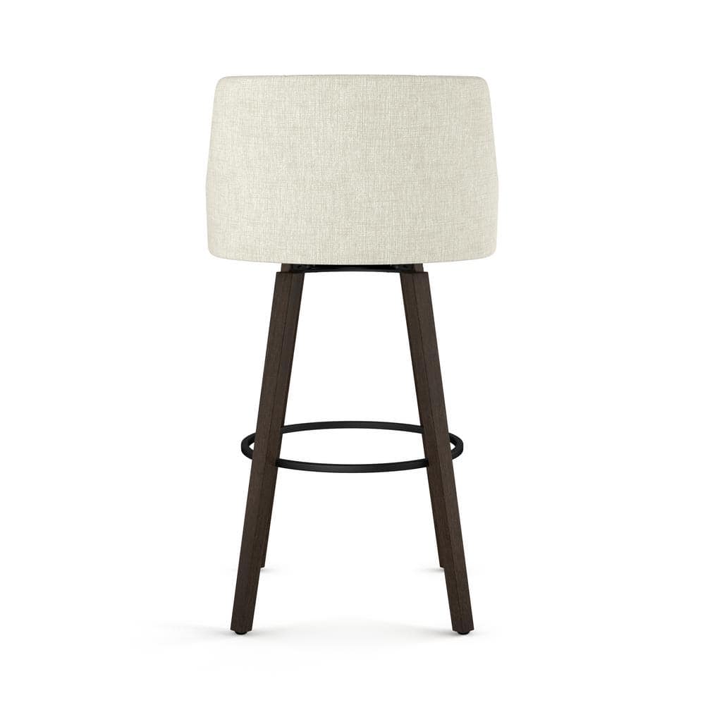 Ramon Elegant Swivel Bar Stool 30" Dark Brown and Beige
