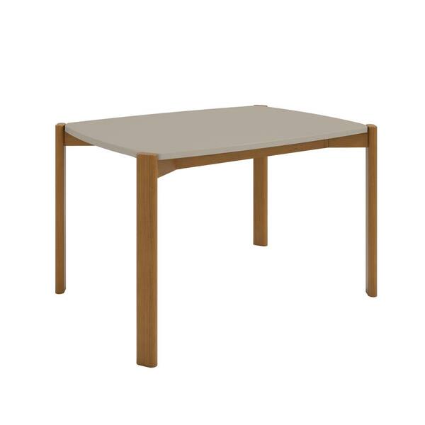 Manhattan Comfort Mid-Century Modern Gales 47.24 Dining Table with Solid Wood Legs in Greige Manhattan Comfort Mid-Century Modern Gales 47.24 Dining Table with Solid Wood Legs in Greige