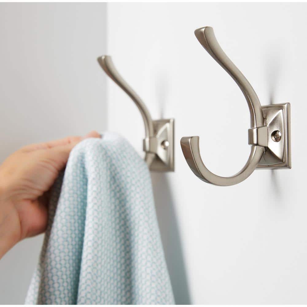 Satin Nickel Double Robe and Coat Hook
