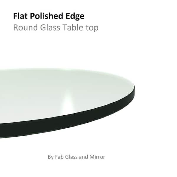 Fab Glasirror 18 In Clear Round Glass Table Top 1 4 Thickness Tempered Flat Edge Polished 18rt6thflte0 The Home Depot Clear Round Glass Table Top, Round Glass Table Topper 18
