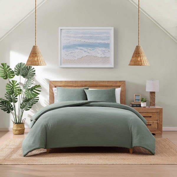 Paradisio 3-Piece Jungle Green Cotton Full/Queen Comforter Set