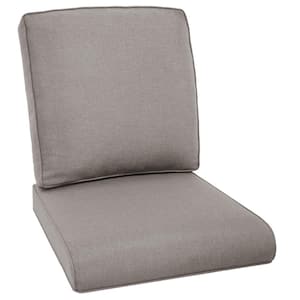 22 in. x 24 in. 2-Piece Deep Seating Outdoor Lounge Chair Replacement Cushion and Back Pillow in Gray