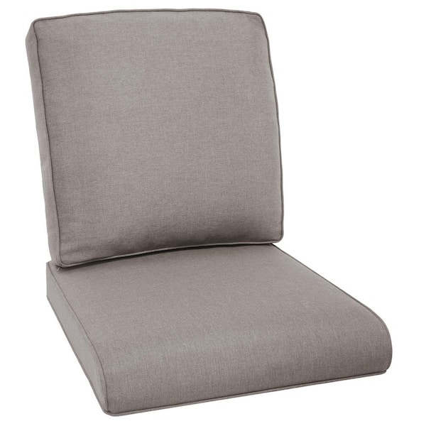 Gymojoy 22 in. x 24 in. 2-Piece Deep Seating Outdoor Lounge Chair Replacement Cushion and Back Pillow in Gray