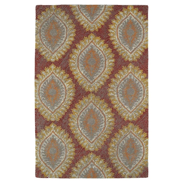 Kaleen Montage Red 9 ft. x 12 ft. Area Rug