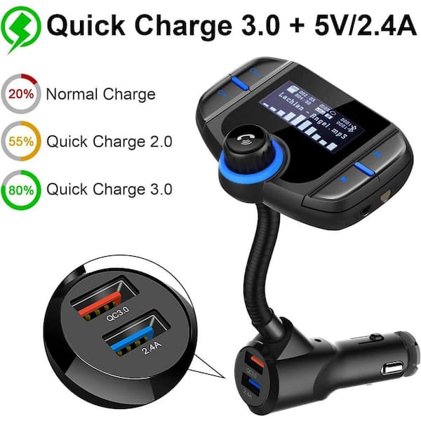 OBJLGEV Bluetooth FM Transmitter Wireless Radio Adapter Car Kit