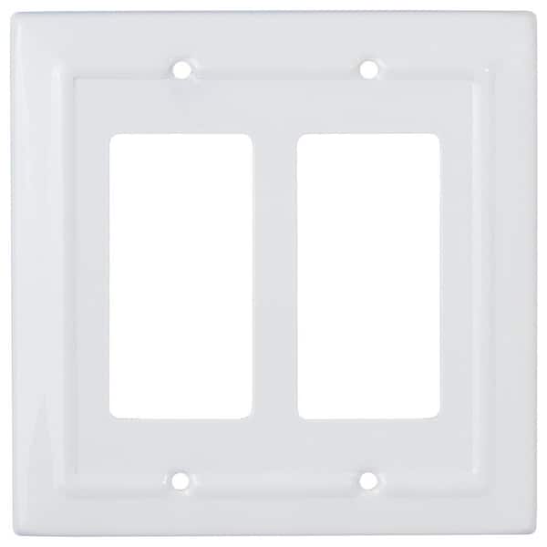Monarch Abode Architectural 2-Gang Decorator/Rocker Wall Plate (Classic White)