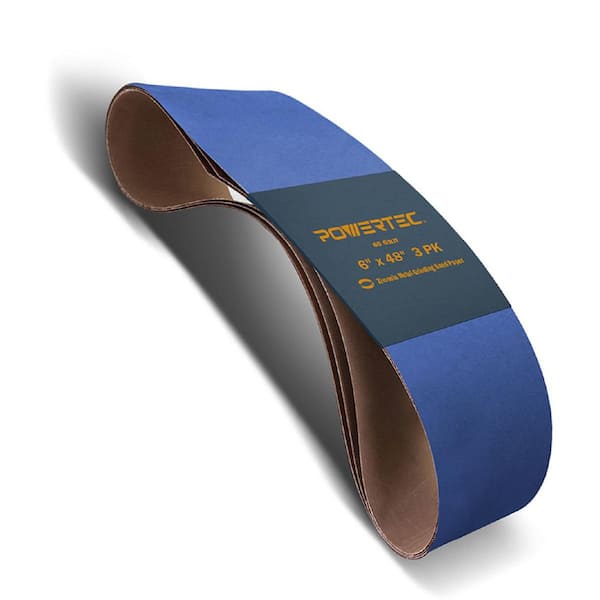 6 in. x 48 in. 60-Grit Zirconia Sanding Belts for Bench Sander, Belt and Disc sander (3-Pack)