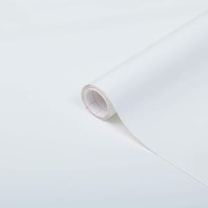 Decorative Vinyl Film for Furniture, Walls and Cabinets, Matte White Adhesive Film 26.57 in. x 78.74 in.