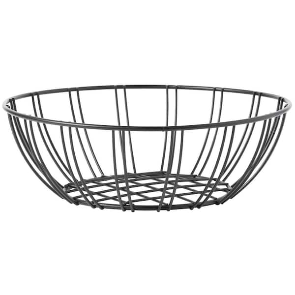Basicwise Black Iron Wire Fruit Bowl for kitchen counter, Storage Basket  for Fruits, Vegetables, and Bread, Set of 2 QI003810.2 - The Home Depot