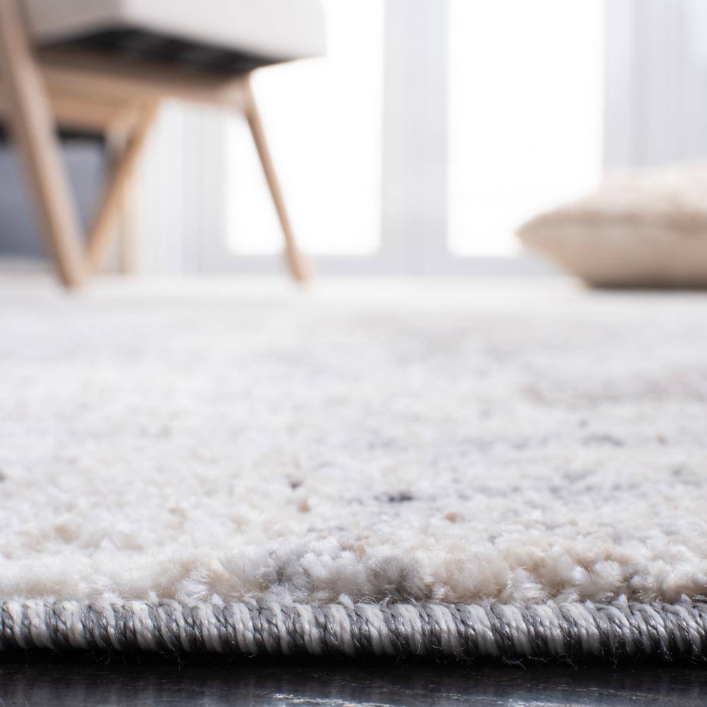 Abstract Textured Gray Synthetic 8' x 10' Area Rug