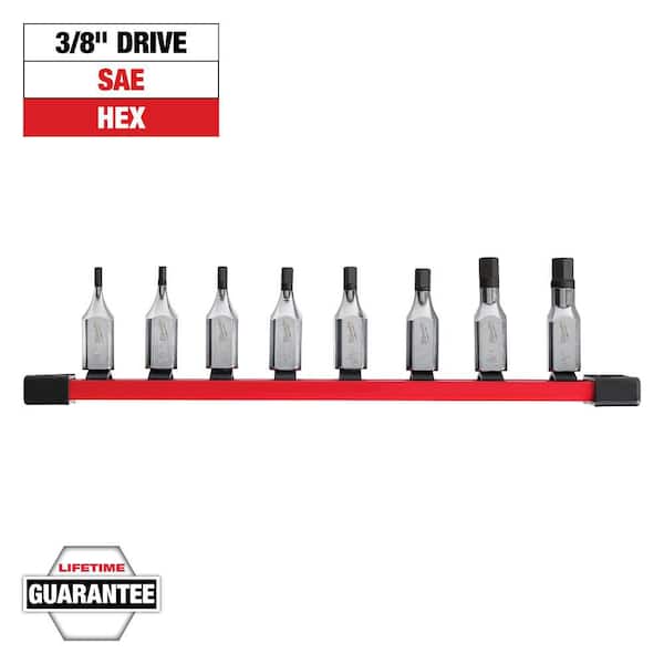 3/8 in. Drive SAE Hex Bit Socket Set (8-Piece)