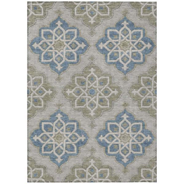 Chantille Machine Washable Indoor/Outdoor Abstract ACN3031 Gray 8 ft. x 10 ft. Area Rug