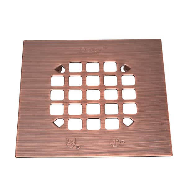 OATEY 4-1/4 in. Square Snap-In Oil Rubbed Bronze Shower Drain Cover